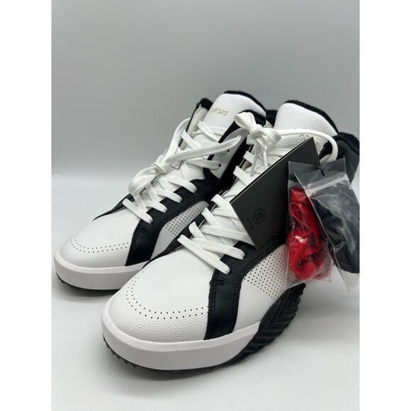 G/Fore G.112 Leather Mid-Top Street Shoe Black/White Men\'s Size 12 New